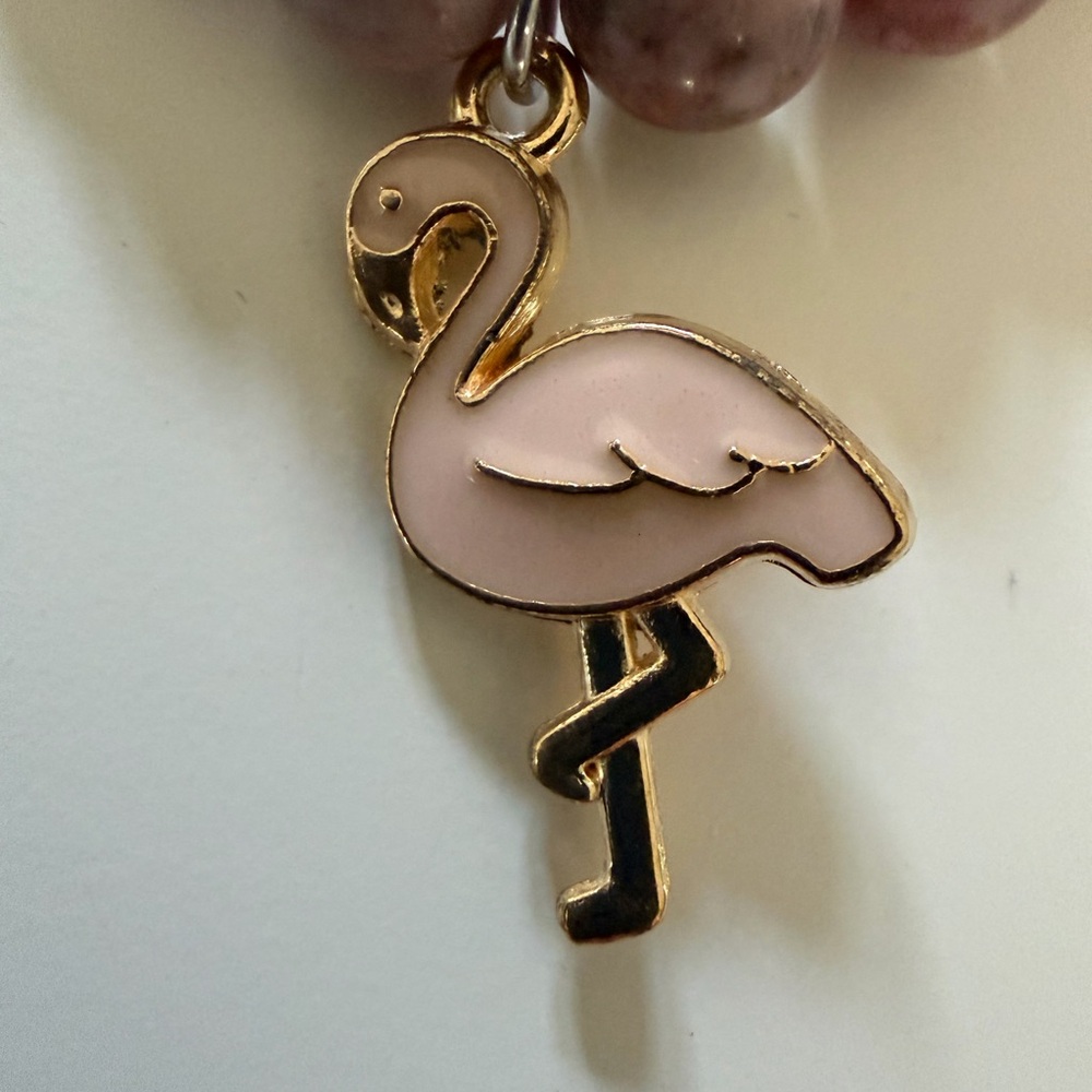 NWT Flamingo 🦩 GET YOUR PINK BACK Charm Beaded Bracelet YOU ARE FLAMAZING - Picture 3 of 7
